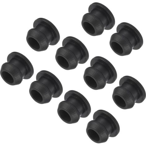 10er-Pack Silikon-Lochstopfen (8 mm Durchmesser) mit Schnappverschluss, runde Gummi-Lochabdeckungen für Küchentrennwände, Dichtungsstopfen, Schwarz (1/5)