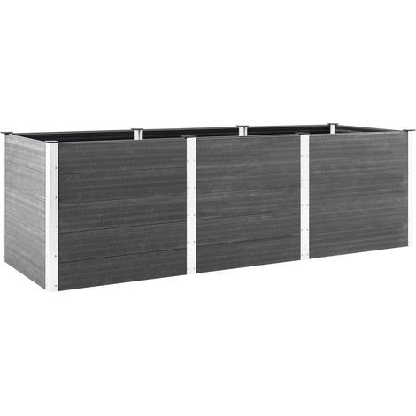 Vassoio per fioriera aiuola rialzata piante fiori terrazza giardino giardino 300 x 50 x 91 cm WPC grigio 020039428