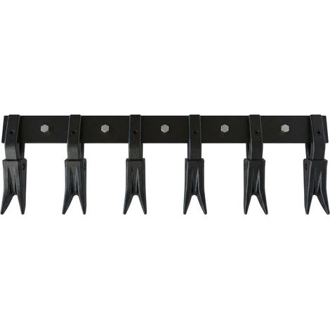 barre à dents godet chargeur 117cm épaisseur 0 8cm 6 dents sans perçage mini tracteur compact couleur noire (1/4)