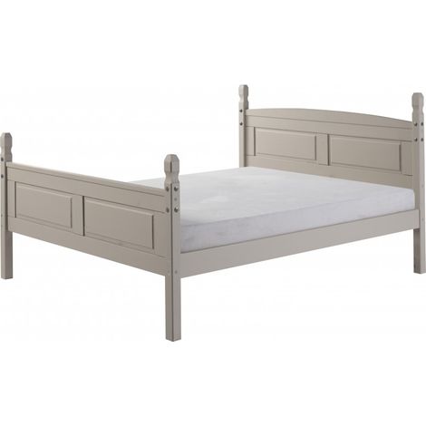 Corona Grey Wax 4'6" High End Bed Frame (1/5)