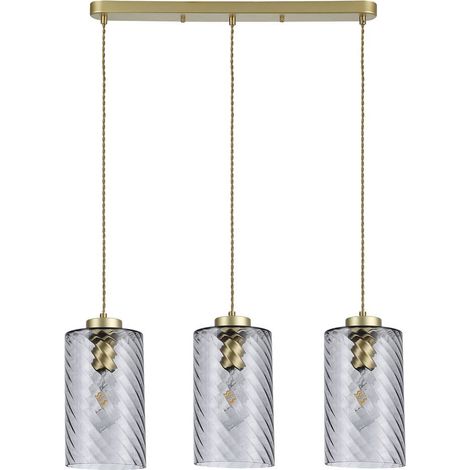 Lampada a sospensione Sheila Gold Gold vetro colorato E27 3x max 40W L: 180 cm B: 67cm H: 180 cm ø15cm dimmerabile (1/4)