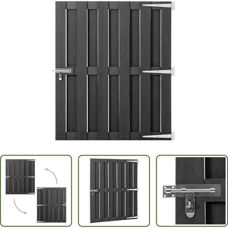 Clôture de jardin - Portillon WPC 100x112 cm Gris (1/5)
