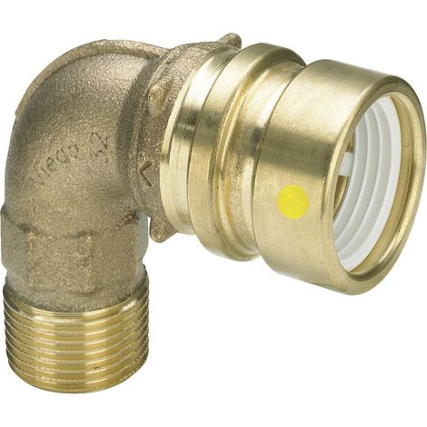 Viega Geopress Übergangsbogen 90 Grad mit SC-Contur 9614G d. 40mm x R 1 1/4", Rotguss (1/2)