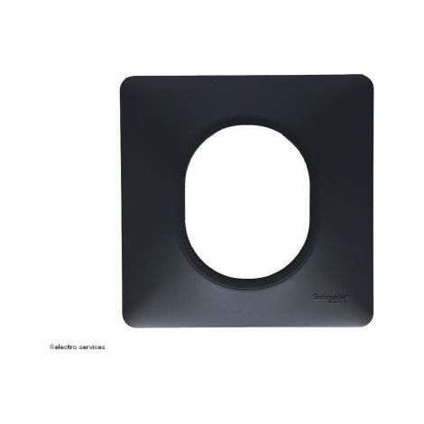 Schneider Electric – Plaque de finition ovalis 1 poste – Anthracite – 8 crans de fixation – Pour régulation murale – 65% plastique recyclé