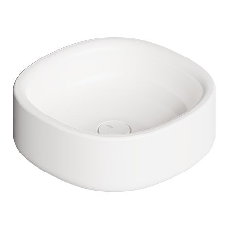 IDILLA vasque 40x40. Blanc brillant. Bonde. Siphon Noir mat