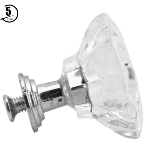 5PCS Poignées de Tiroir en Cristal Acrylique Style Européen, Forme Fleur pour Portes et Armoires (1/5)