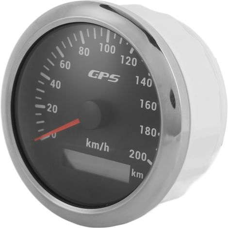 Compteur de vitesse GPS de 3,3 pouces, affichage de la vitesse de 0 à 200 km/h, rétroéclairé, étanche IP67, convient aux voitures, bateaux et yachts, cadran noir. (1/5)