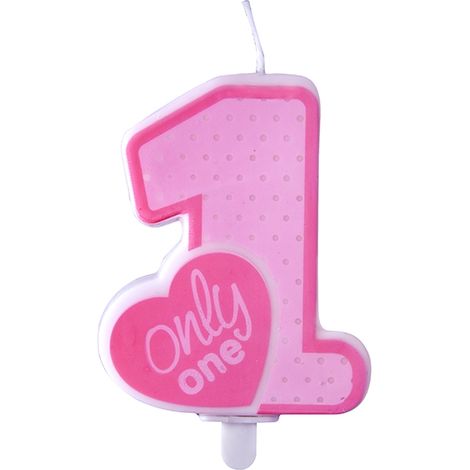 Bougie numéro 1 Uniquement rose 1 pc. (1/2)