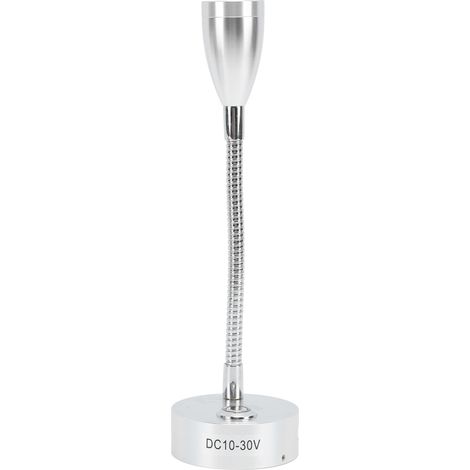 Silberne LED-Leselampe, 10-30 V DC, hohe Helligkeit, einstellbare Farbtemperatur, ideal für Wohnmobile, LKWs, Boote und Yachten. (1/5)