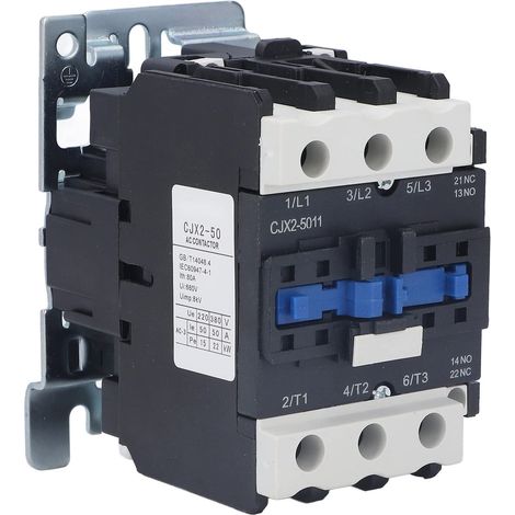 Contacteur CJX2-5011 50A, Contacteur AC électrique Industriel Contacteur de Bobine AC 220V Contacteur de Puissance Normalement Ouvert pour Application Actuelle (1/5)
