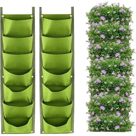 Filiyano-Lot de 2 mini pots suspendus pour plantes d'extérieur, à poser au mur ou sur une rambarde de balcon ou de jardin. Décoration idéale pour le (1/5)