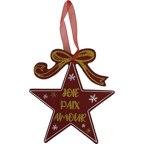 Décoration de sapin à suspendre étoile de noël en bois (1/2)