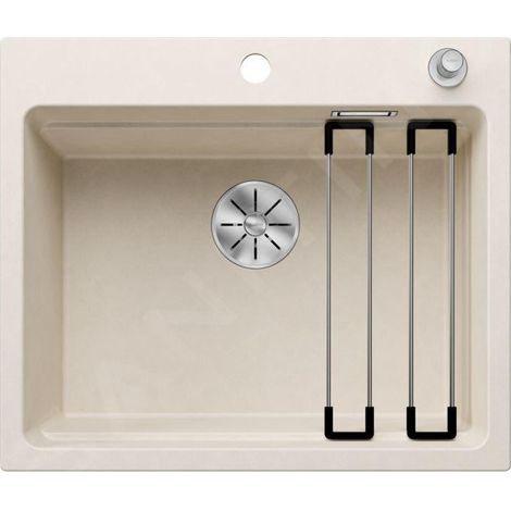 Blanco Etagon 6 - Évier en silgranit 600x510 mm, avec commande de vidage et accessoires, InFino, blanc doux 527077 (1/3)