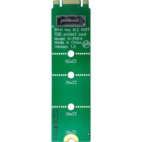 1 M.2 auf SATA 7-Pin SSD-Adapter, vertikale Leiterplatte, B/M-Key, 2230–2280 mm, Computer (1/5)