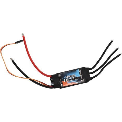 Schwarzer, 50A, bürstenloser, bidirektionaler elektrischer Drehzahlregler (ESC) für ferngesteuerte Autos, geeignet für Boote und Unterwasserpropeller. (1/5)