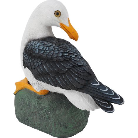 Statue de mouette en résine, Figurine d'oiseau de mer, ornement de Style méditerranéen pour la maison, paysage, décoration de bureau, Type accroupi (1/5)