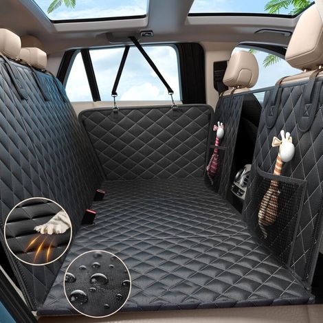 Protezione per seggiolino auto per cani, impermeabile e antiscivolo, protezione universale per sedile da trasporto con finestra in rete e tasca portaoggetti (1/4)