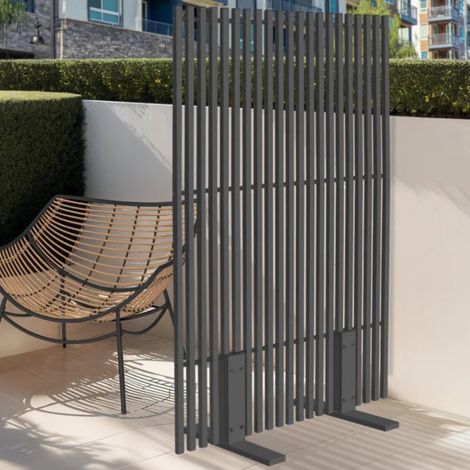 Biombo decorativo de exterior, calado, 80 x 150 cm, gris antracita
