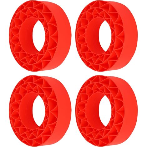 Ensemble d'Inserts de Pneu en Silicone Compatible SCX10 III – 4 Pièces en Mousse de Pneu en Silicone Souple 106 X 42 Mm pour Chenilles RC de 0,9 Pouces – Inserts à Code Couleur Vibrant pour (1/4)
