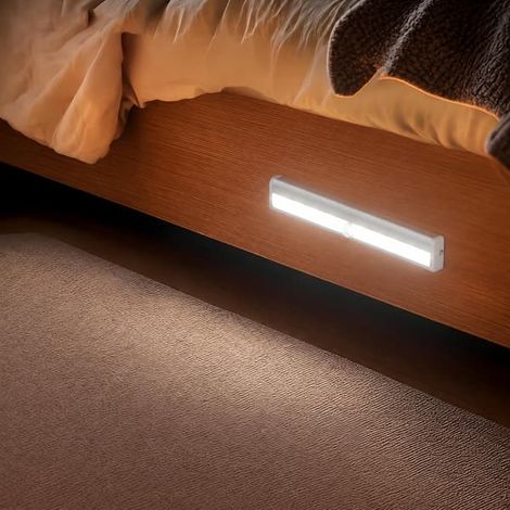 Lampe LED avec détecteur de présence et fixation magnétique pour armoire, placard et couloir, lumière blanc chaud, rechargeable (1/5)