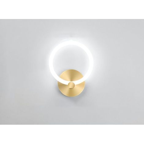 10-W-LED-Wandleuchte für den Innenbereich, Gold-Finish, moderne runde Wandleuchte (19 cm), geeignet für Schlafzimmer, Wohnzimmer und Flur, 6000 K Kaltweiß (1/5)