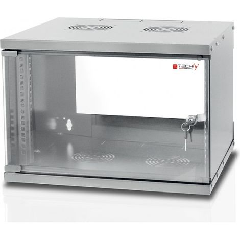 Techly Professional Armadio Rack 19'' a Muro 9U prof. 320 Grigio Assemblato (1/5)