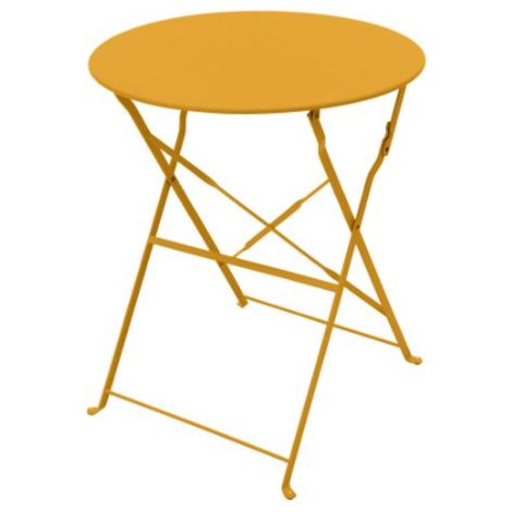 Klappbarer Bistro-Tisch Merida ø60cm aus Stahl, sonnengelb