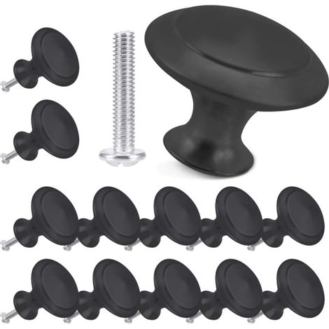 12 boutons de meuble en forme de champignon, poignées de porte et tiroir finition brossée, petits boutons pour placards, armoires, meubles de cuisine et rangement (1/4)