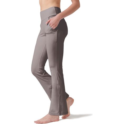 Dames-yogabroek met uitlopende pijpen, hoge taille, met 4 zakken (1/5)