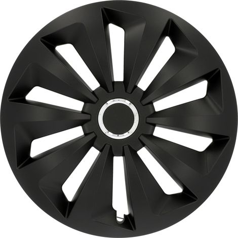 Cartrend Radzierblenden Fox 38 cm (15 Zoll) schwarz 4 Stück