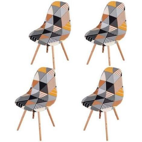 Housse de Chaise Scandinaves Lot de 4, Extensible Housse de Chaise de Salle à Manger, Universelle Couverture de Chaise sans Accoudoirs pour Décoration de Salon Cuisine Maison-- (1/5)