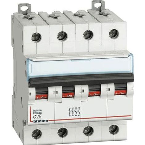 Interruttore Magnetotermico 4P Curvac 25A 10Ka Btdin100 (Bticino Cod. Fh84C25)
