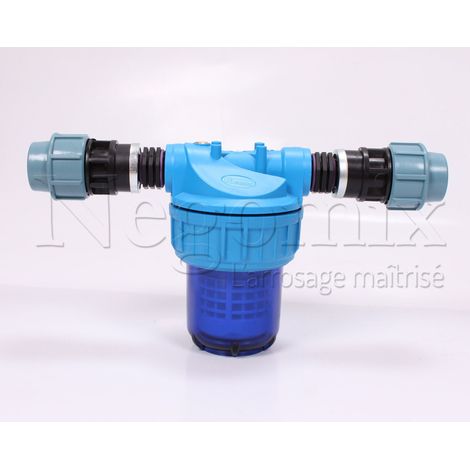 Negomix – Filtre à eau pour kit de raccordement horizontal – Filtration 50 microns – Boîtier traité anti-UV – Raccord PE 32 mm (1/2)
