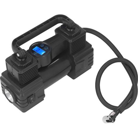 Compresseur d'air 12 V, pompe robuste 120 PSI, gonfleur de pneus portable avec lumière LED pour voitures, camping-cars et ballons