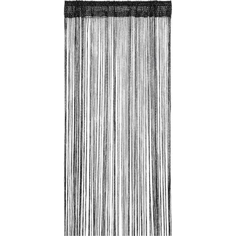 Fliegengittervorhang 90 x 200 cm, schwarz mit Glitzerfransen, Moskitonetz für Außentüren, Raumteiler und Dekoration (1/5)