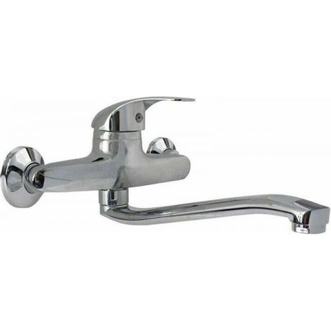 MISCELATORE RUBINETTO MONOCOMANDO LAVELLO CUCINA CANNA ALTA CROMATO MURO 69139