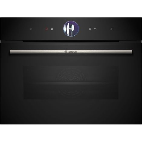 Bosch Serie 8, horno a vapor compacto empotrable, 60 x 45 cm, negro, CSG7361B1