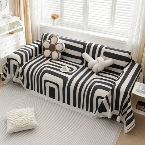 Wanxia-B Noir 90X180 Coussin de canapé monobloc, housse de canapé intégrale anti-griffures de chat, adaptée à toutes les saisons, serviette/housse de canapé (1/4)