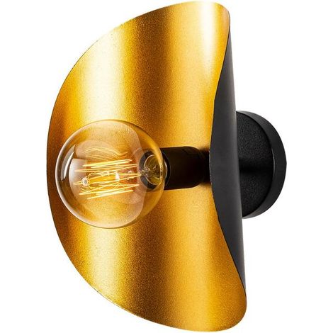 Wandleuchte aus Metall - 13 x 17 x 30 cm - Goldfarben & Schwarz - HELIOS (1/5)