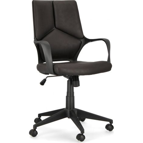 Sedia da ufficio ergonomica "Damon" presidenziale con braccioli -Schienale Basso Nero (1/5)