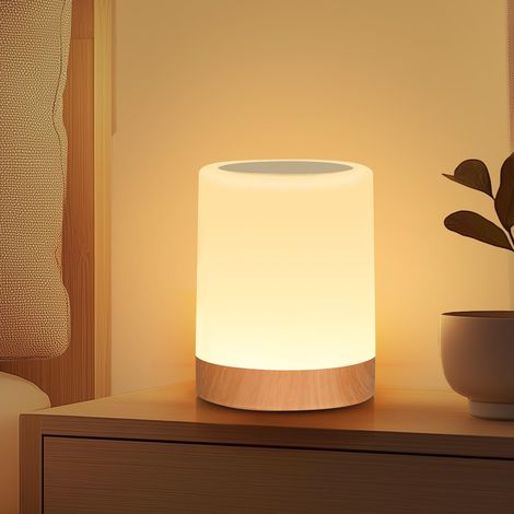 Lampe de chevet LED rechargeable avec variateur 4 niveaux,4 modes RVB,sans fil avec crochet et mémoire,lampe de table pour chambre et salon (1/5)