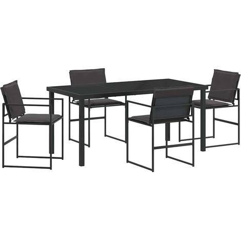 Ensemble de salle à manger pour jardin 5 pcs,Salon de jardin Noir CFW76282 (1/5)