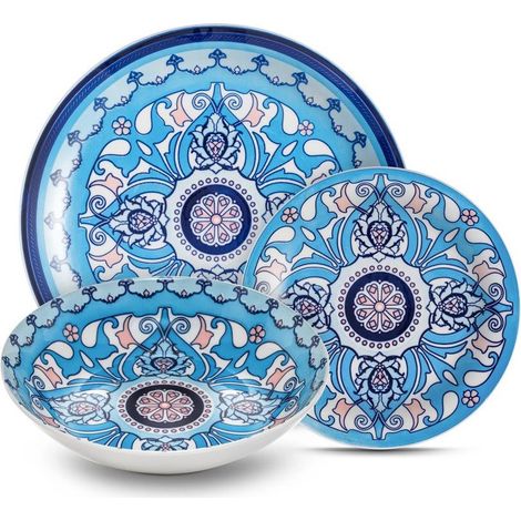 Kaleidos servizio tavola 18 pezzi Corfù porcellana 27 cm