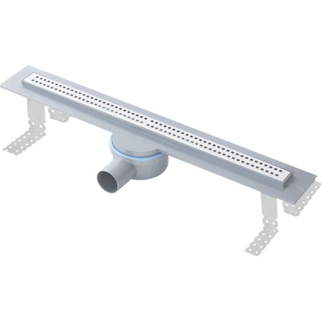Caniveau de douche ABS+Grille Linéa Inox 600x30 mm - Ø50 - Hauteur 70mm (1/4)