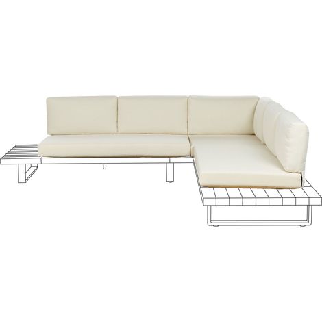 Set di copricuscini da esterno per cuscini per sedili e schienali di divani bianco sporco Mykonos (1/5)