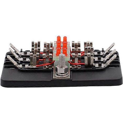 Boîte porte-fusibles à 6 cosses plates 12-32 V avec kit d'éclairage LED pour voiture, bateau, trike, automobile, fusibles 30 A (1/5)