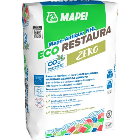 Intonaco rasante mape-antique nhl eco restaura alta traspirabilità sacco 25 kg