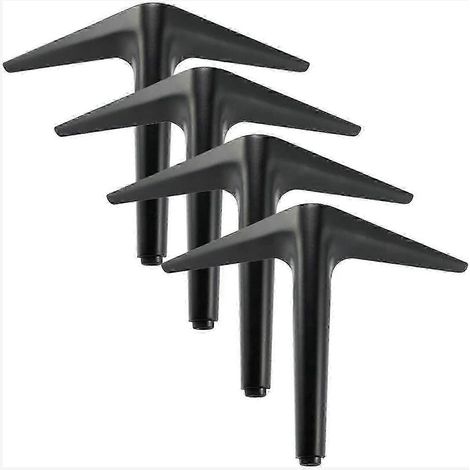 Ensemble de quatre pieds de meubles triangulaires noirs, électroplaqués et polis, convenant aux armoires, canapés, tables basses, meubles TV, etc. (1/5)