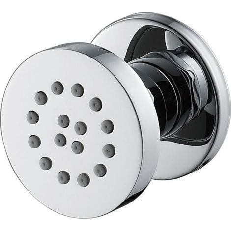 Jets Latéraux Chromé Jet de Corps en Laiton Réglables Pulvérisation de Buse Ronde Mural Jets de Massage 50x50mm,1 Pcs (1/5)