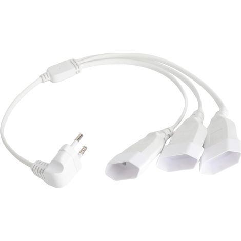3 en 1 Rallonge Electrique Prise Plate Rallonge Euro 90° Fiche Plate 2.5A 250V 0,5m Cable Court Triple Prise pour TV PC Ordinateur Moniteur Maison Projecteur Lampe (1/5)